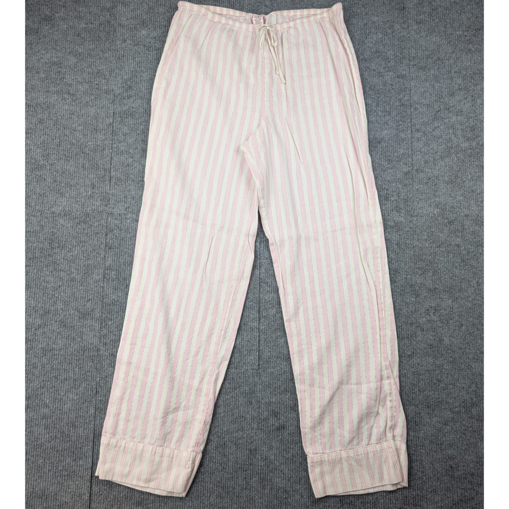 Victorias Secret Pajama Pants Womens XS Pink Stripe Metallic Y2K Preppy Lounge
